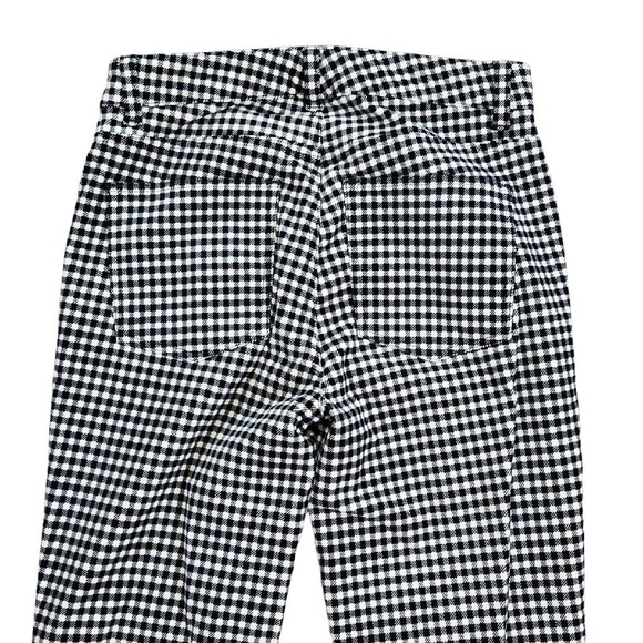 Talbots Womens Pants SZ 2 Black White Check High Rise Waist Straight Leg Stretch - Picture 4 of 8